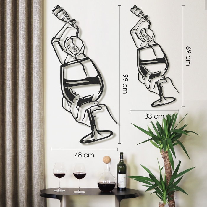 Wallity Glass of Wine Girl Line Art- APT749 M